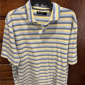 Daniel Cremieux Classic Yellow and Blue Striped Polo